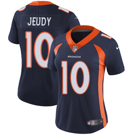 Women's Denver Broncos 10 Jerry Jeudy Navy Blue Alternate Stitched Vapor Untouchable Limited Jersey