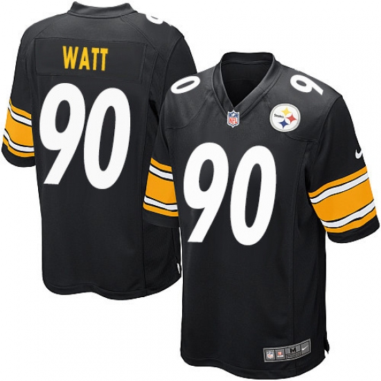 Men's Nike Pittsburgh Steelers 90 T. J. Watt Game Black Team Color NFL Jersey