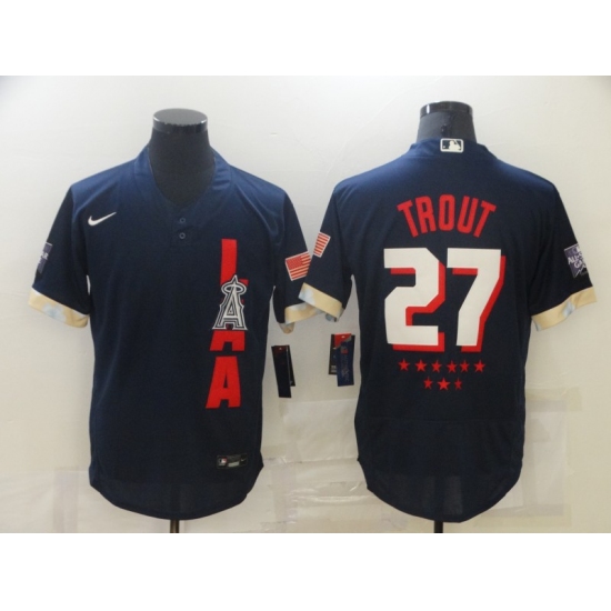 Men's Los Angeles Angels of Anaheim 27 Mike Trout Nike Navy 2021 All-Star Game Replica Player Jersey