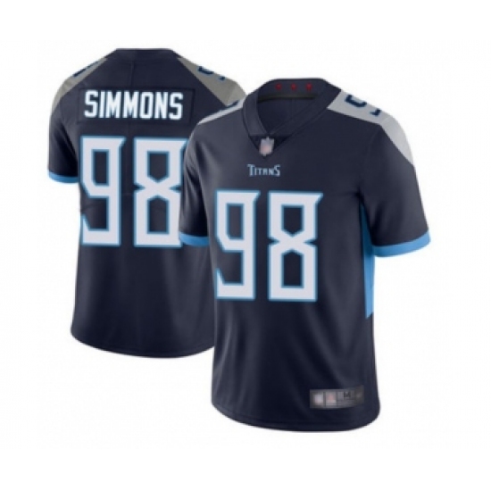Men's Tennessee Titans 98 Jeffery Simmons Navy Vapor Untouchable Limited Stitched Jersey