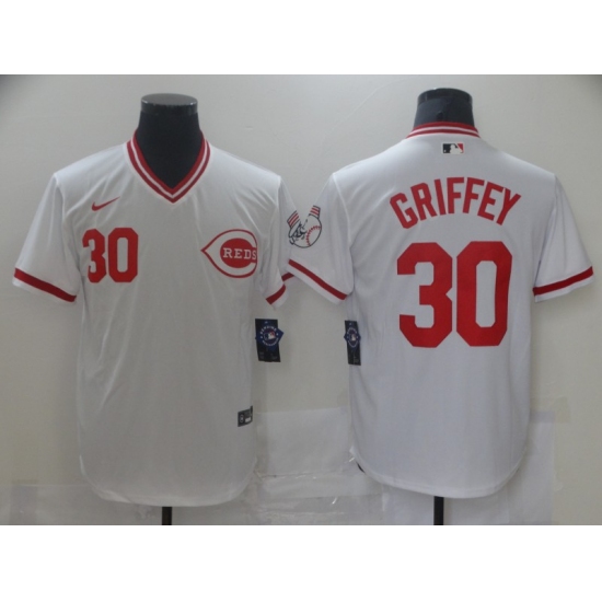 Men's Nike Cincinnati Reds 30 Ken Griffey White Authentic Jersey