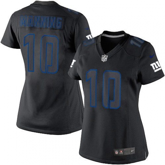 Women's Nike New York Giants 10 Eli Manning Limited Black Impact NFL Jersey