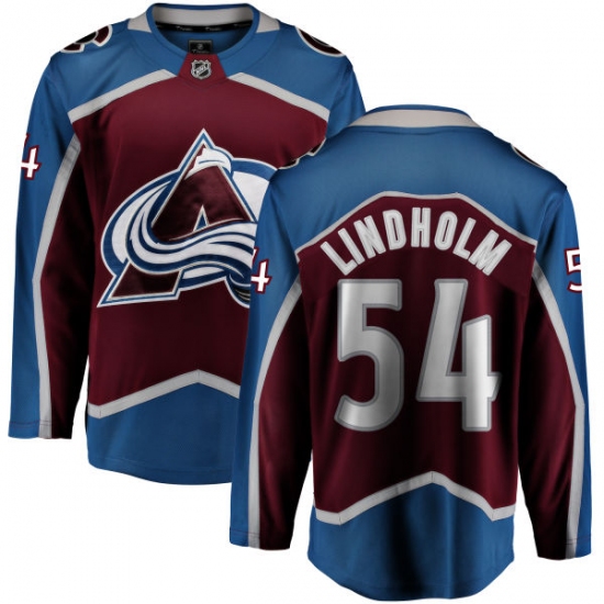 Men's Colorado Avalanche 54 Anton Lindholm Fanatics Branded Maroon Home Breakaway NHL Jersey