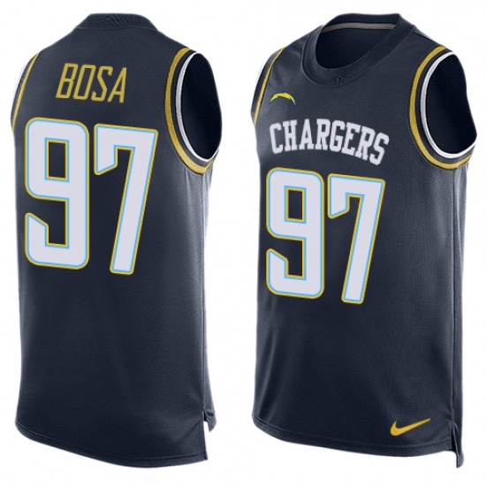 Men's Nike Los Angeles Chargers 97 Jeremiah Attaochu Limited Navy Blue Player Name & Number Tank Top NFL Jersey