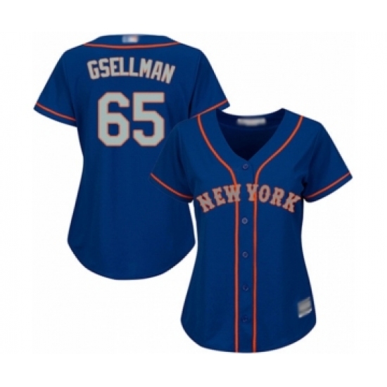 Women's New York Mets 63 Robert Gsellman Replica Royal Blue Alternate Road Cool Base Baseball Player Jersey