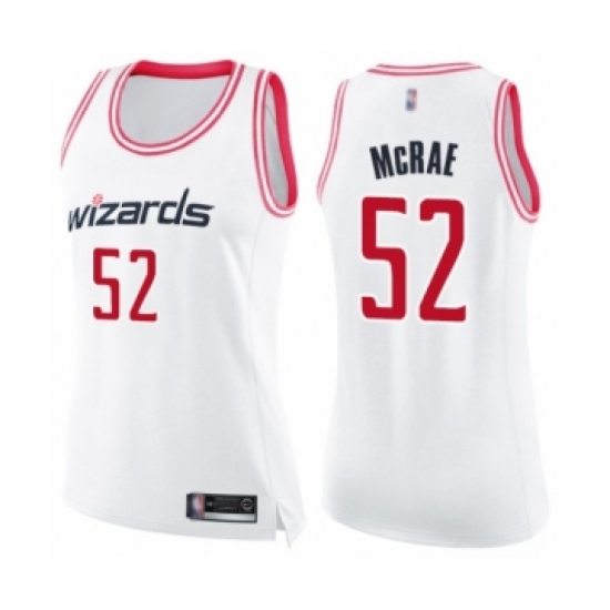 Women's Washington Wizards 52 Jordan McRae Swingman White Pink Fashion Basketball Jersey