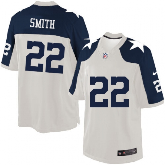 Men's Nike Dallas Cowboys 22 Emmitt Smith Limited White Throwback Alternate NFL Jersey