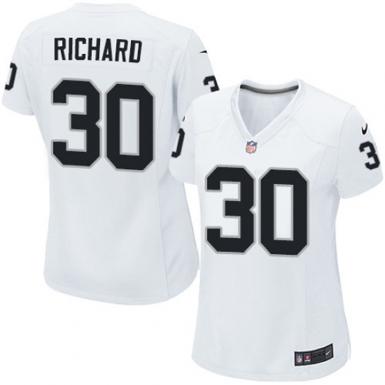 Women's Nike Oakland Raiders 30 Jalen Richard Game White NFL Jersey