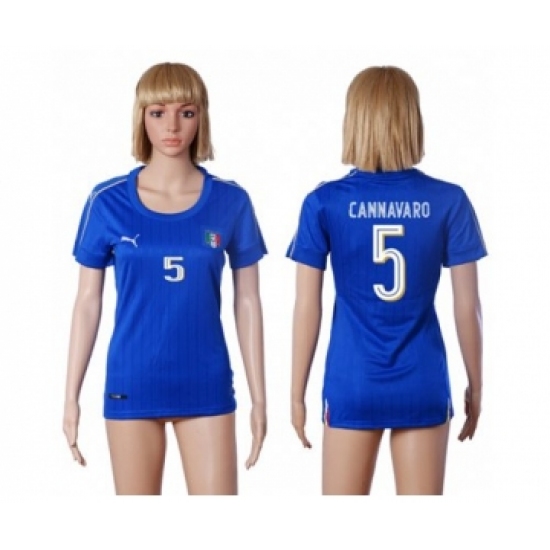 Women's Italy 5 Cannavaro Home Soccer Country Jersey