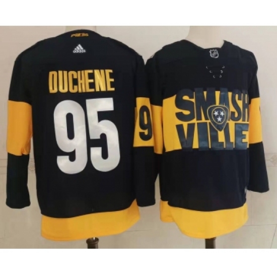 Men's Nashville Predators 95 Matt Duchene Black 2022 Stadium Series adidas Stitched NHL Jersey