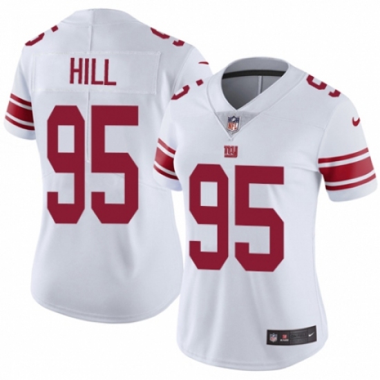Women's Nike New York Giants 95 B.J. Hill White Vapor Untouchable Elite Player NFL Jersey