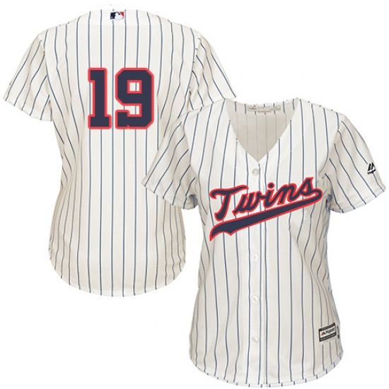 Women's Majestic Minnesota Twins 19 Kennys Vargas Authentic Cream Alternate Cool Base MLB Jersey