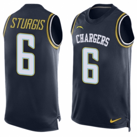Men's Nike Los Angeles Chargers 6 Caleb Sturgis Limited Navy Blue Player Name & Number Tank Top NFL Jersey
