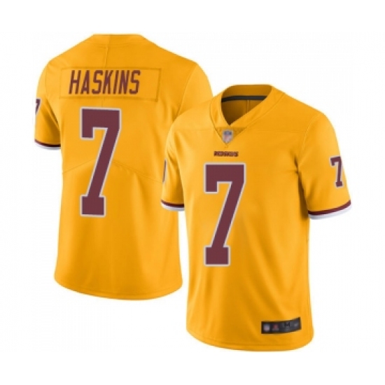 Men's Washington Redskins 7 Dwayne Haskins Limited Gold Rush Vapor Untouchable Football Jersey