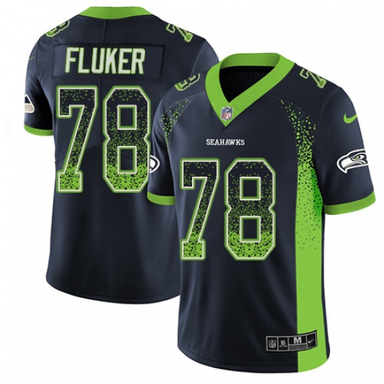 Men's Nike Seattle Seahawks 78 D.J. Fluker Limited Navy Blue Rush Drift Fashion NFL Jersey