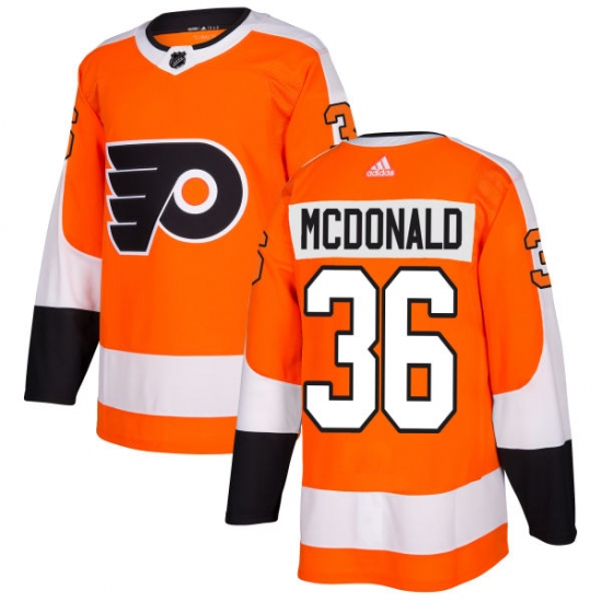 Men's Adidas Philadelphia Flyers 36 Colin McDonald Authentic Orange Home NHL Jersey
