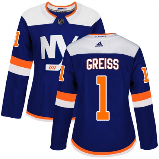 Women's Adidas New York Islanders 1 Thomas Greiss Premier Blue Alternate NHL Jersey