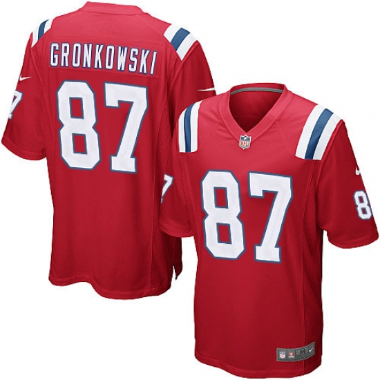 Men's Nike New England Patriots 87 Rob Gronkowski Game Red Alternate NFL Jersey