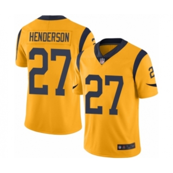 Men's Los Angeles Rams 27 Darrell Henderson Limited Gold Rush Vapor Untouchable Football Jersey
