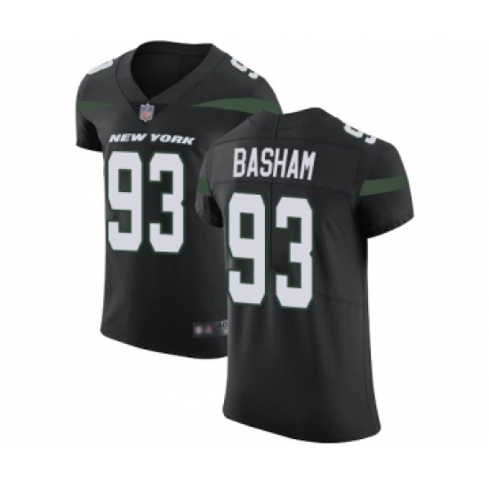 Men's New York Jets 93 Tarell Basham Black Alternate Vapor Untouchable Elite Player Football Jersey