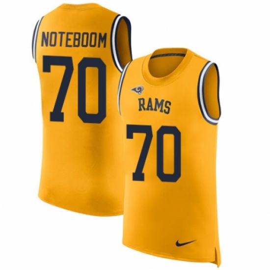 Men's Nike Los Angeles Rams 70 Joseph Noteboom Limited Gold Rush Player Name & Number Tank Top NFL Jersey