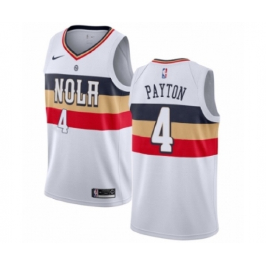 Men's Nike New Orleans Pelicans 4 Elfrid Payton White Swingman Jersey - Earned Edition