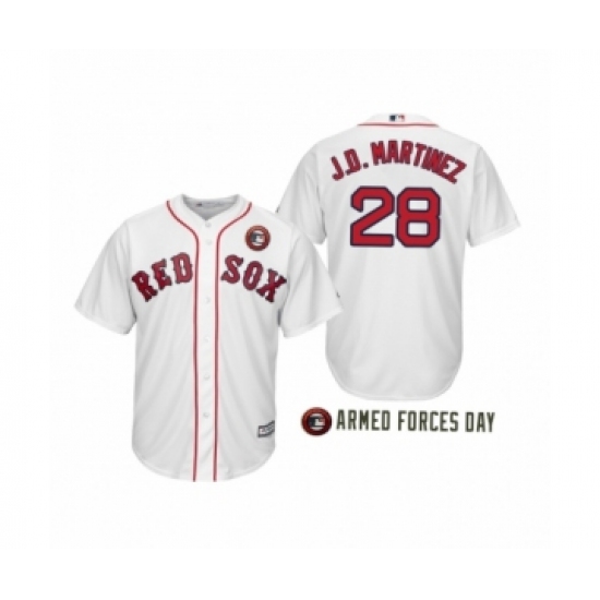 Men's Boston Red Sox 2019 Armed Forces Day28J.D. MartinezBoston Red Sox White Jersey