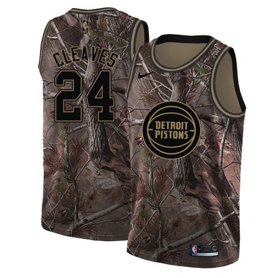 Youth Nike Detroit Pistons 24 Mateen Cleaves Swingman Camo Realtree Collection NBA Jersey