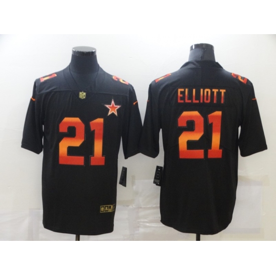 Men's Dallas Cowboys 21 Ezekiel Elliott Black colorful Nike Limited Jersey