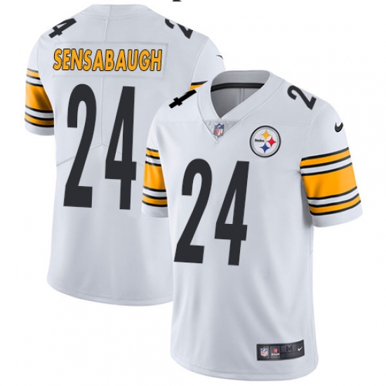 Men's Nike Pittsburgh Steelers 24 Coty Sensabaugh White Vapor Untouchable Limited Player NFL Jersey