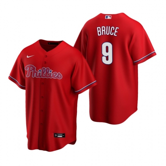 Men's Nike Philadelphia Phillies 9 Jay Bruce Red Alternate Stitched Baseball Jersey