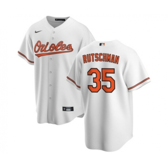Men's Baltimore Orioles 35 Adley Rutschman White Cool Base Stitched Jersey