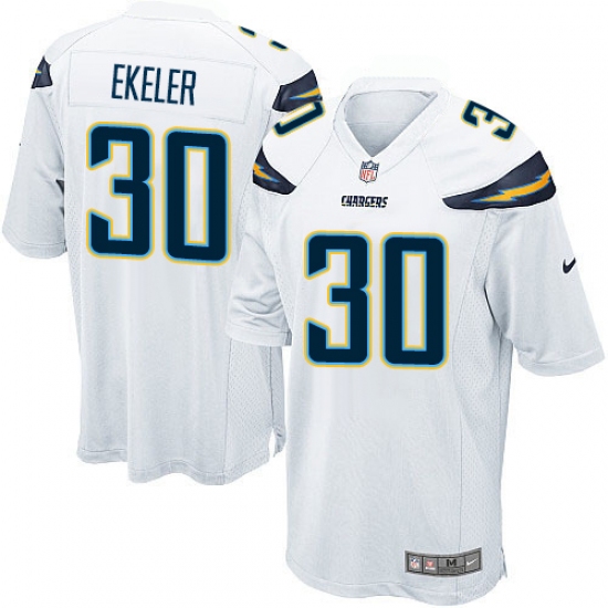 Men's Nike Los Angeles Chargers 30 Austin Ekeler Game White NFL Jersey