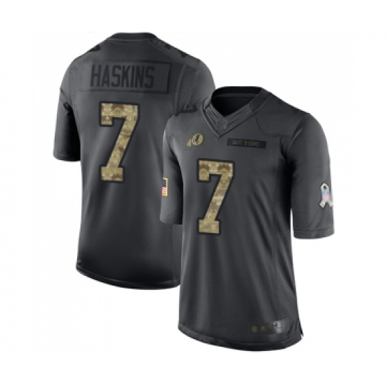 Men's Washington Redskins 7 Dwayne Haskins Limited Black 2016 Salute to Service Football Jersey