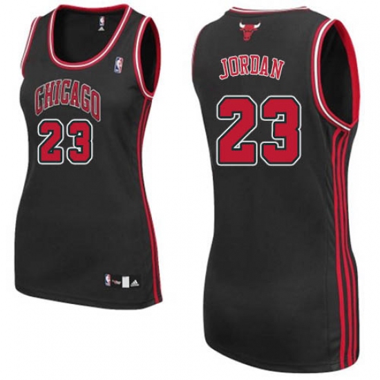 Women's Adidas Chicago Bulls 23 Michael Jordan Authentic Black Alternate NBA Jersey