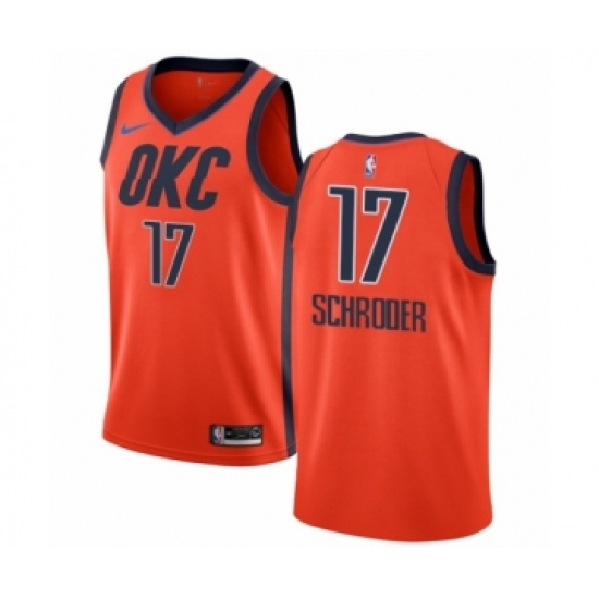 Women's Nike Oklahoma City Thunder 17 Dennis Schroder Orange Swingman Jersey - Earned Edition