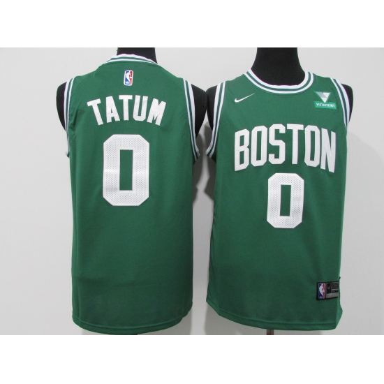 Men's Boston Celtics 0 Jayson Tatum Nike Green Swingman Player Jersey