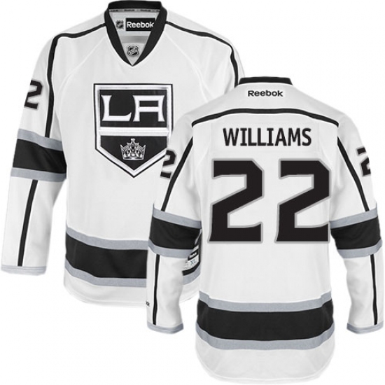 Men's Reebok Los Angeles Kings 22 Tiger Williams Authentic White Away NHL Jersey