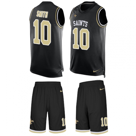 Men's Nike New Orleans Saints 10 Tre'Quan Smith Limited Black Tank Top Suit NFL Jersey