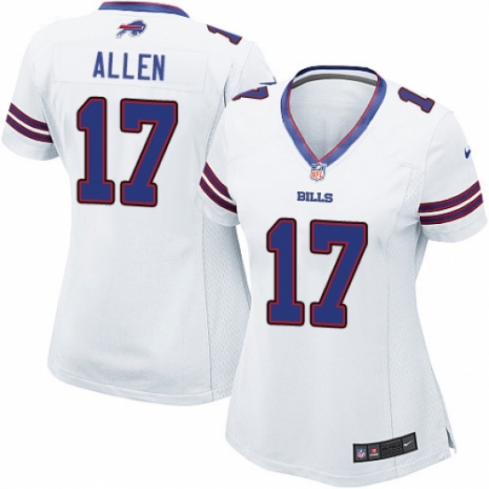 Women's Nike Buffalo Bills 17 Josh Allen Game White NFL Jersey
