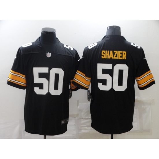 Men's Pittsburgh Steelers 50 Ryan Shazier Black Throwback Limited Jersey