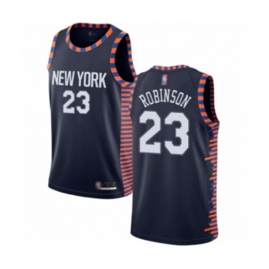 Youth New York Knicks 23 Mitchell Robinson Swingman Navy Blue Basketball Jersey - 2018 19 City Edition