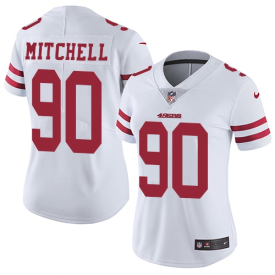 Women's Nike San Francisco 49ers 90 Earl Mitchell Elite White NFL Jersey