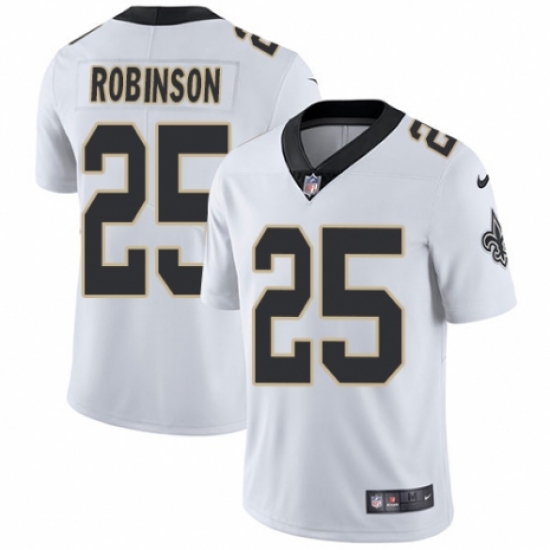Men's Nike New Orleans Saints 25 Patrick Robinson White Vapor Untouchable Limited Player NFL Jersey