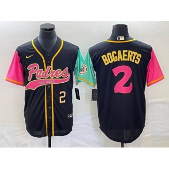 Men's San Diego Padres 2 Xander Bogaerts Number Black NEW 2023 City Connect Cool Base Stitched Jersey