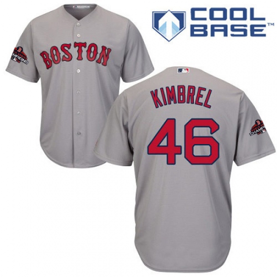Youth Majestic Boston Red Sox 46 Craig Kimbrel Authentic Grey Road Cool Base 2018 World Series Champions MLB Jersey