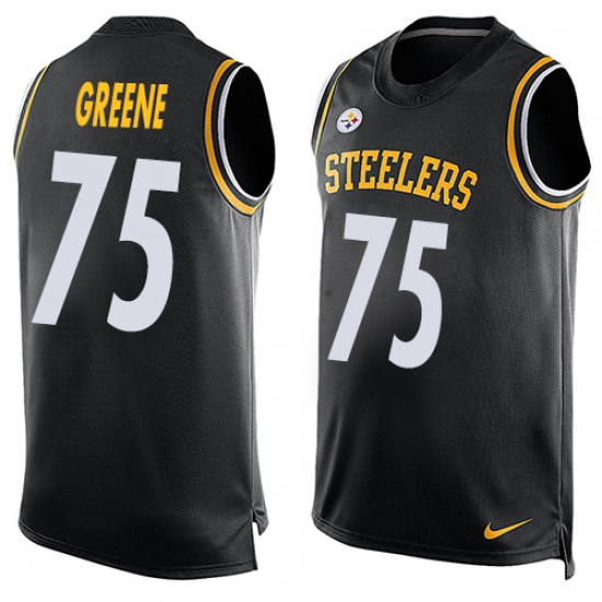 Men's Nike Pittsburgh Steelers 75 Joe Greene Limited Black Player Name & Number Tank Top NFL Jersey