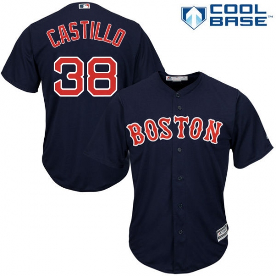Youth Majestic Boston Red Sox 38 Rusney Castillo Authentic Navy Blue Alternate Road Cool Base MLB Jersey