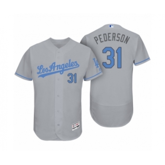 Men's Los Angeles Dodgers 31 Joc Pederson Gray 2017 Fathers Day Flex Base Jersey
