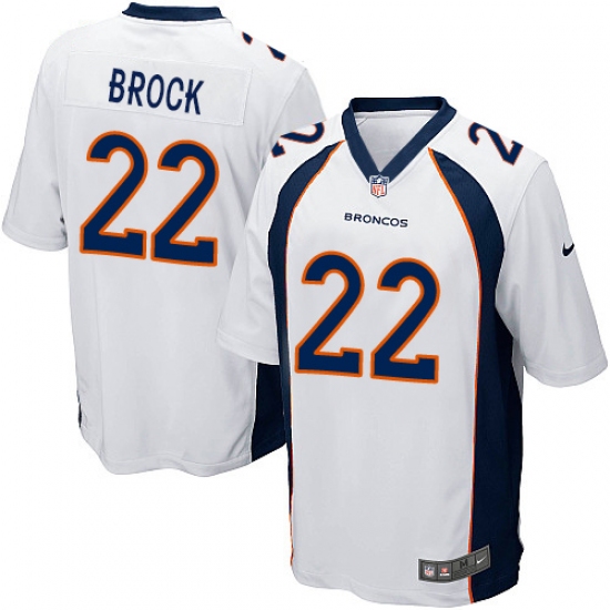 Men's Nike Denver Broncos 22 Tramaine Brock Game White NFL Jersey